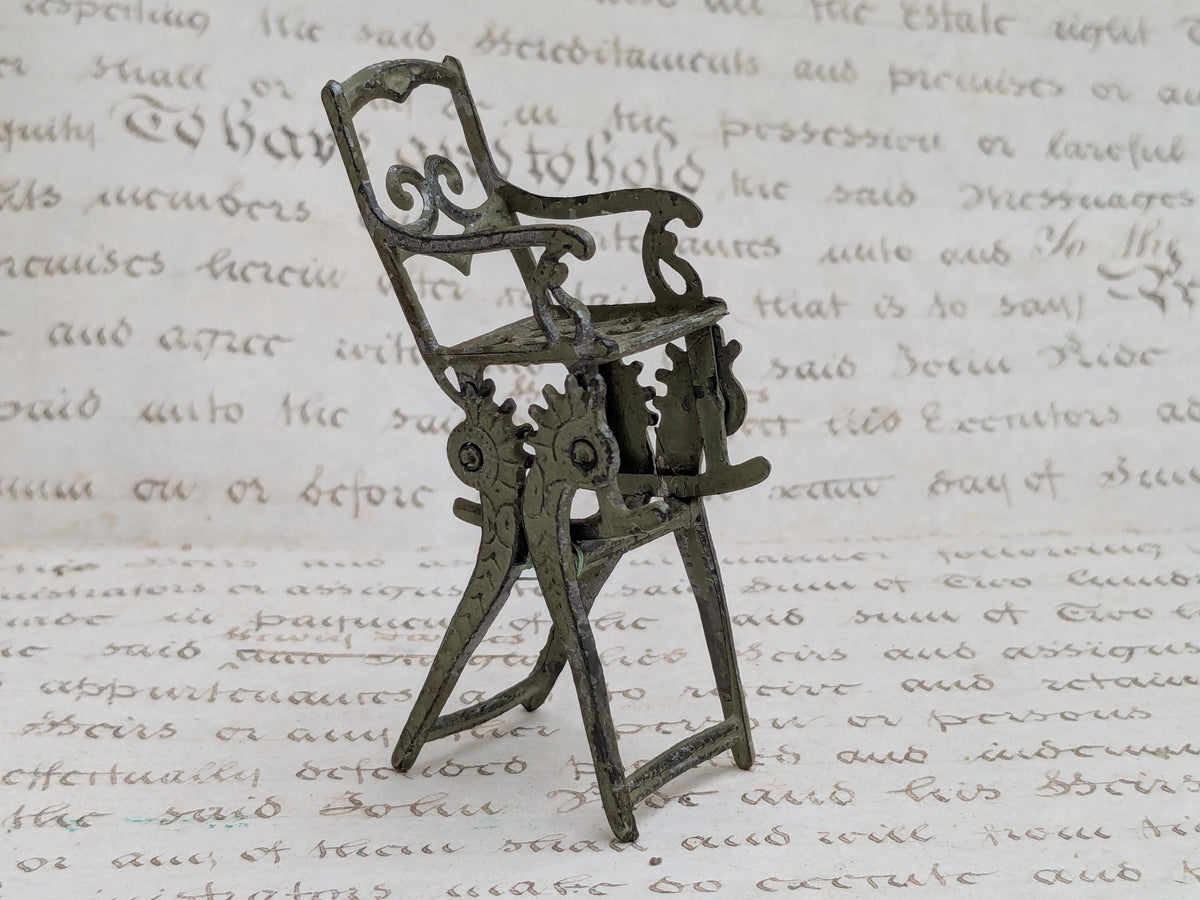 Antique dolls house high chair