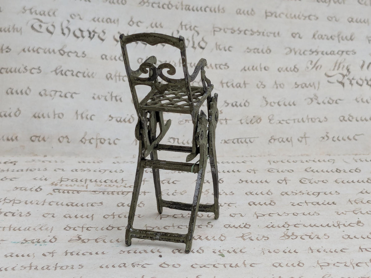 Antique dolls house high chair