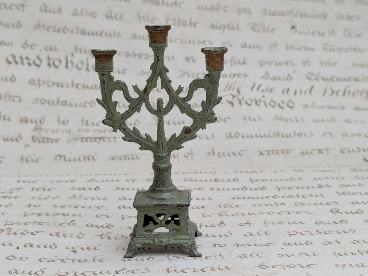 Antique French dolls house candelabra