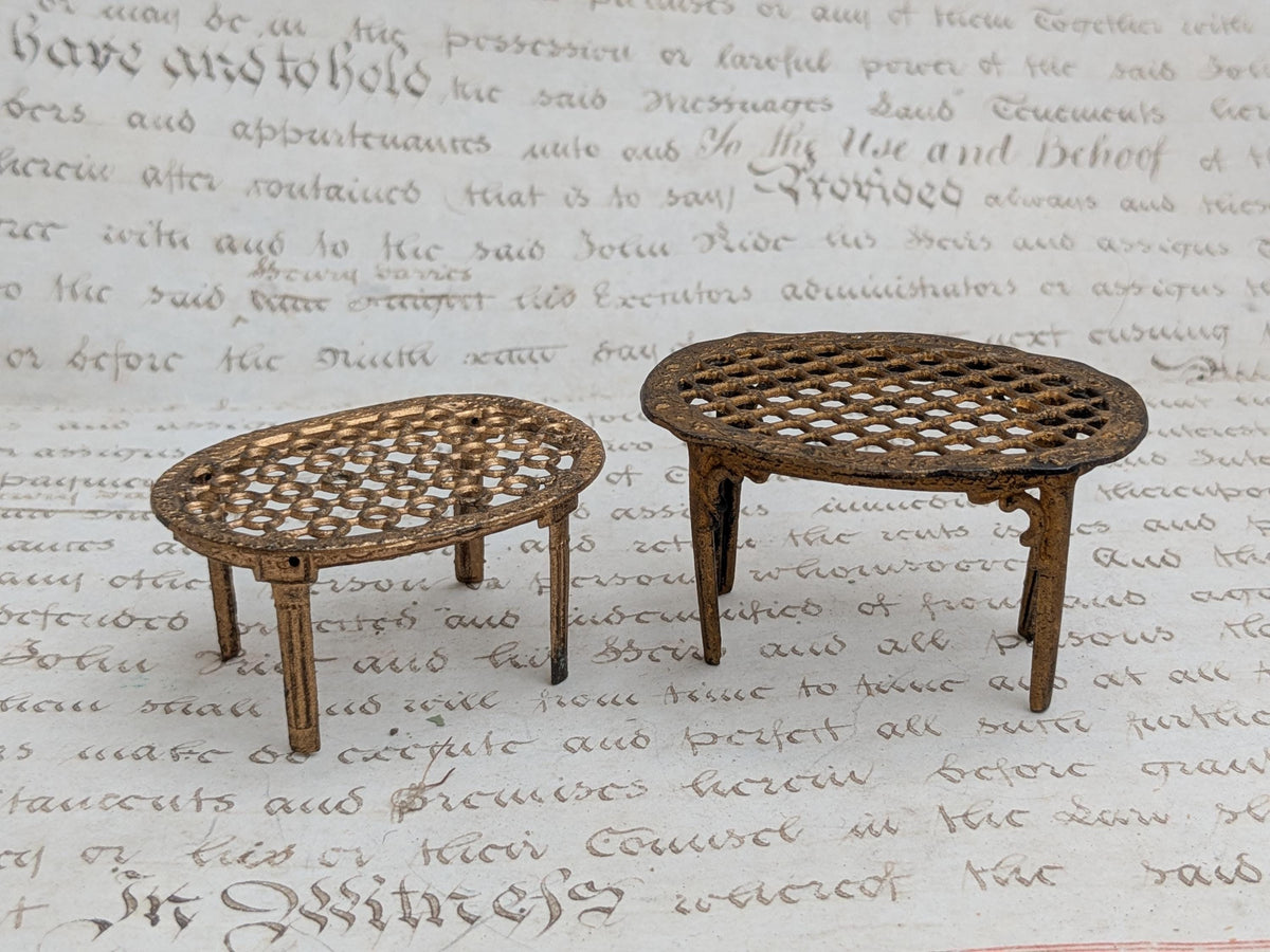 Lot of 2 antique dolls house tables