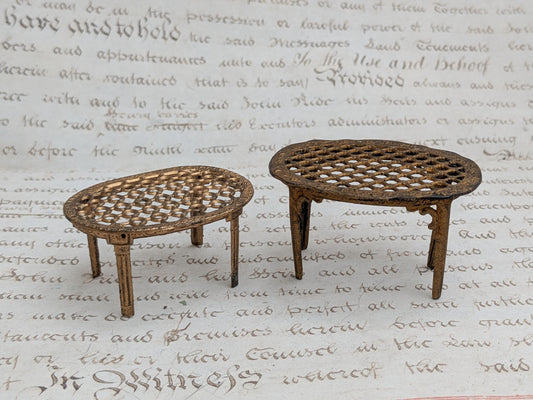 Lot of 2 antique dolls house tables