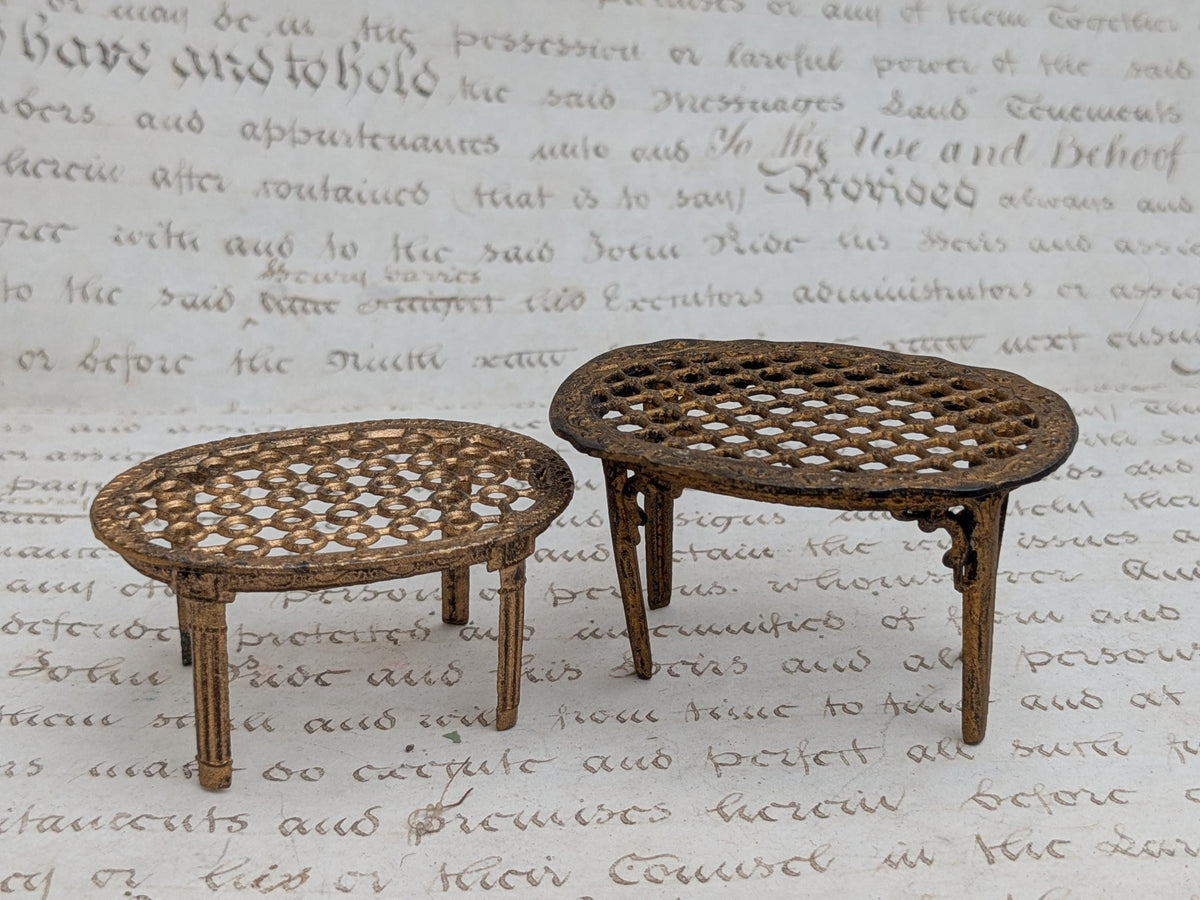 Lot of 2 antique dolls house tables