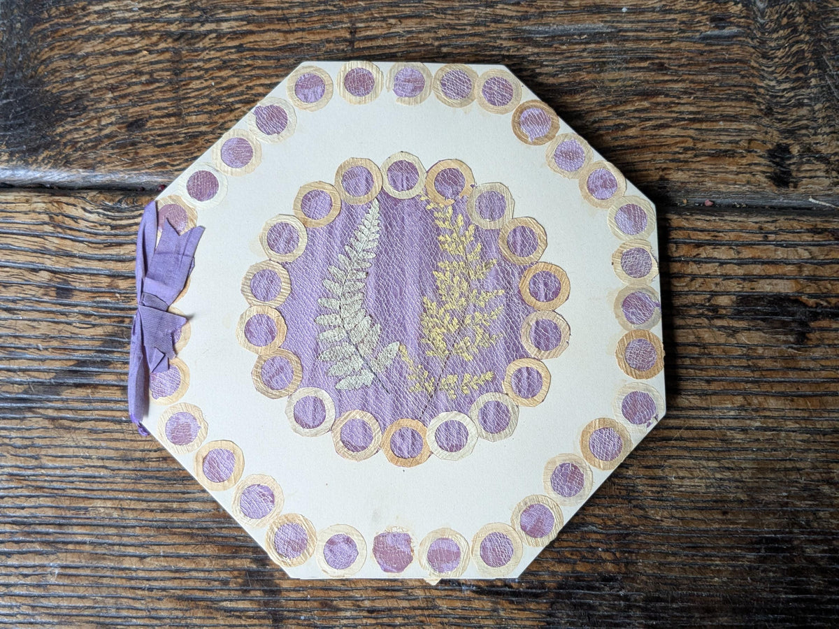 Set of 12 antique Jamaica doilies, botanical ferns