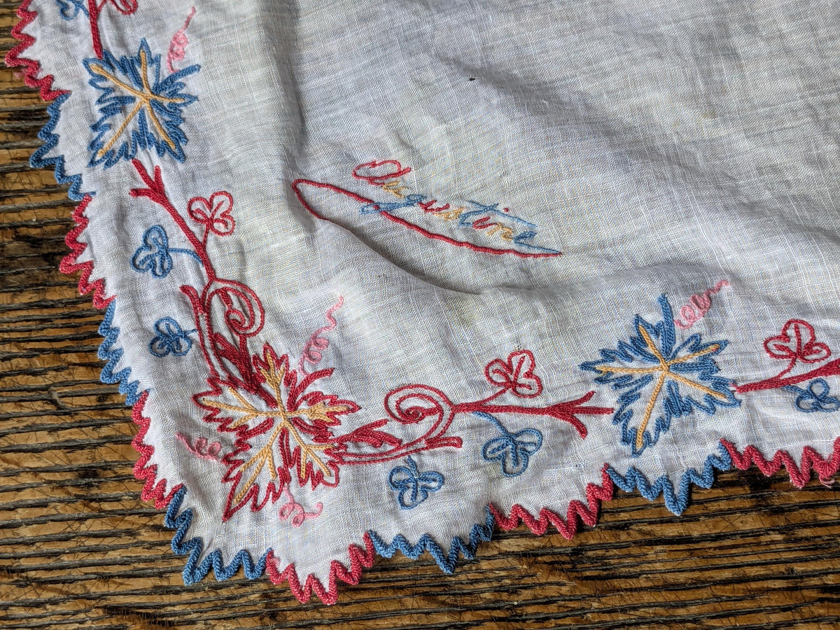 Antique French handkerchief, Augustine