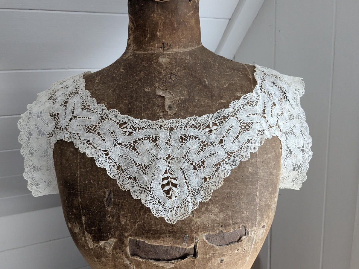 Antique handmade lace dress yoke