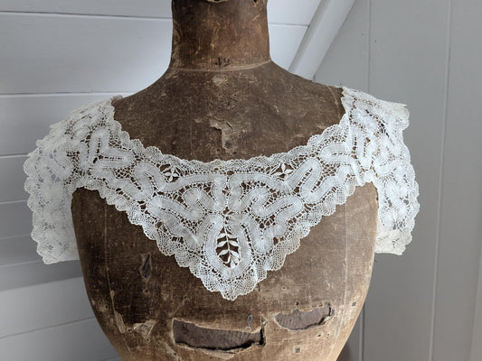 Antique handmade lace dress yoke