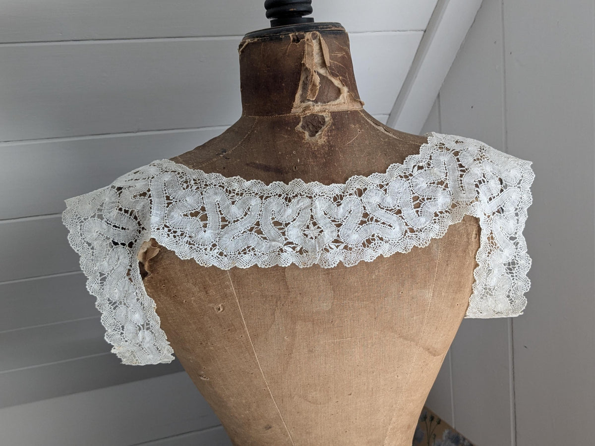 Antique handmade lace dress yoke
