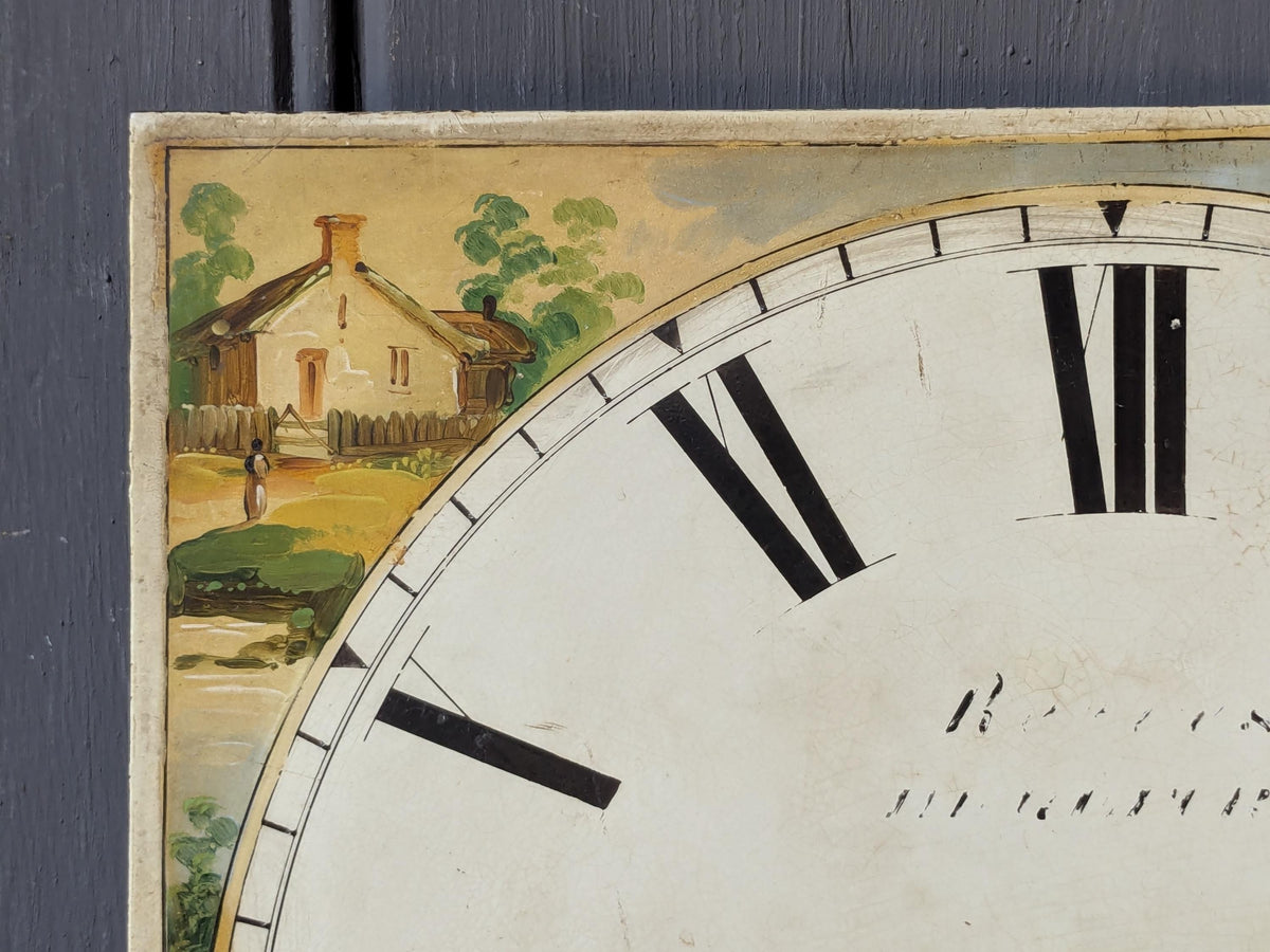 Antique clock face for long case clock