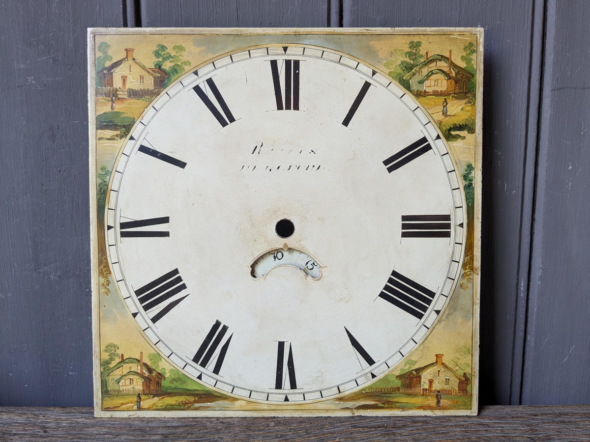 Antique clock face for long case clock