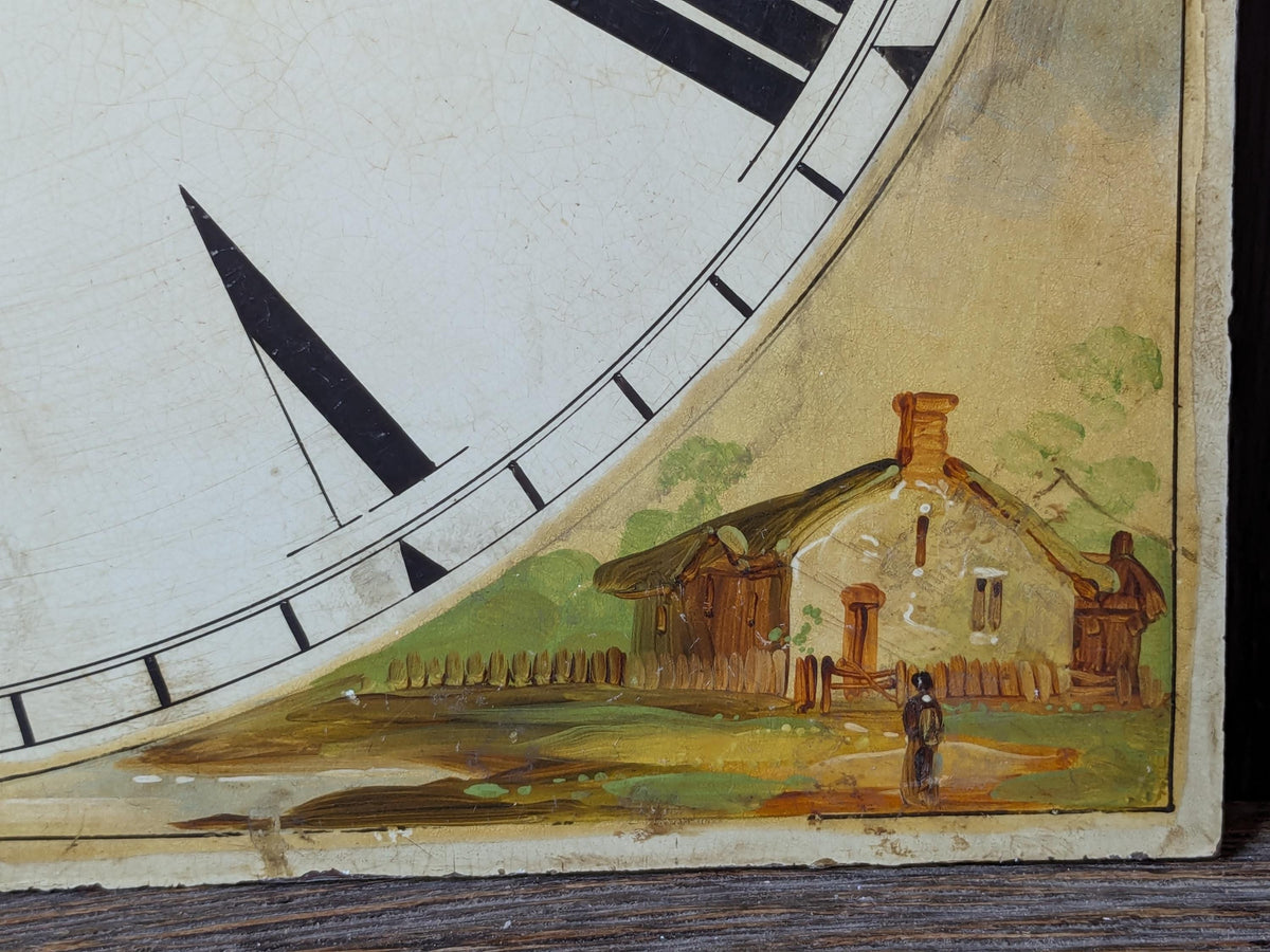 Antique clock face for long case clock