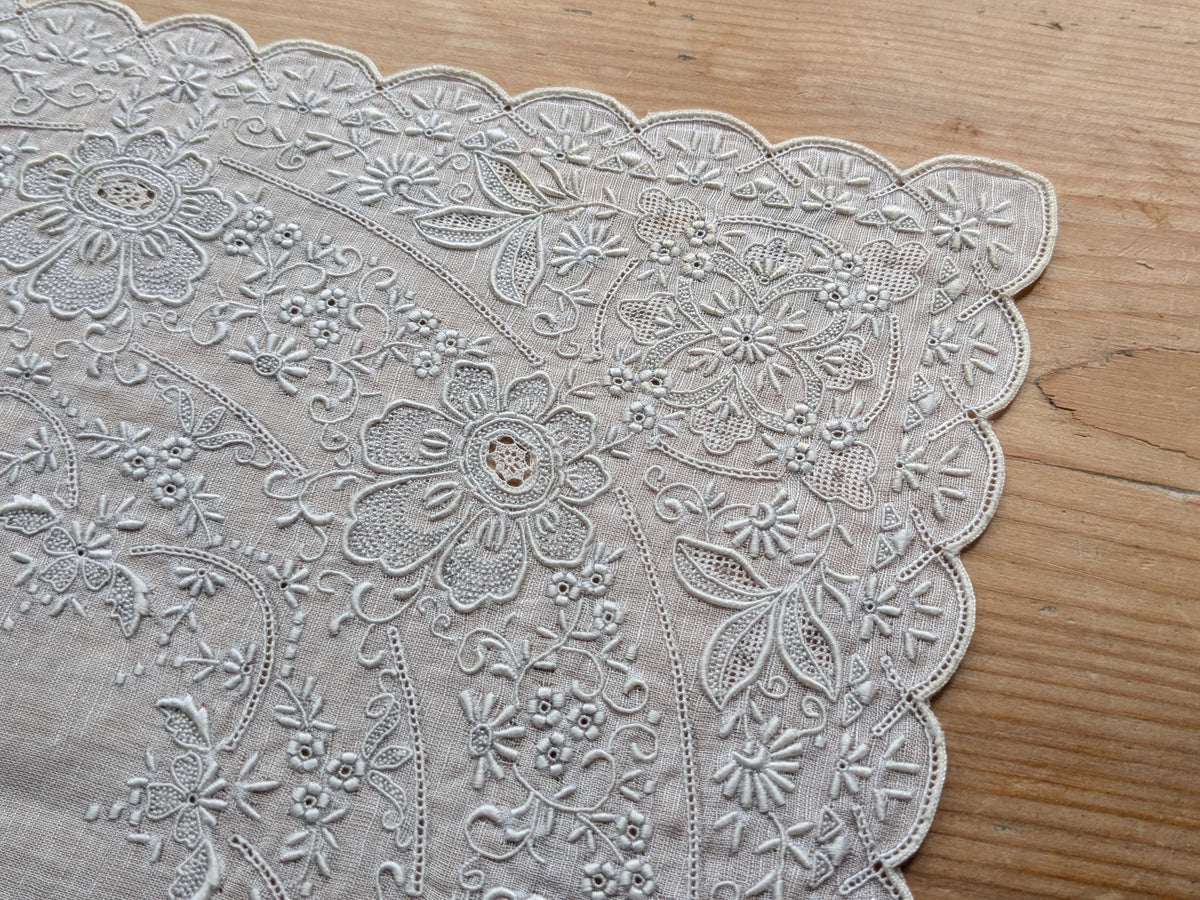 Superb Swiss Appenzell Embroidery Handkerchief (B)