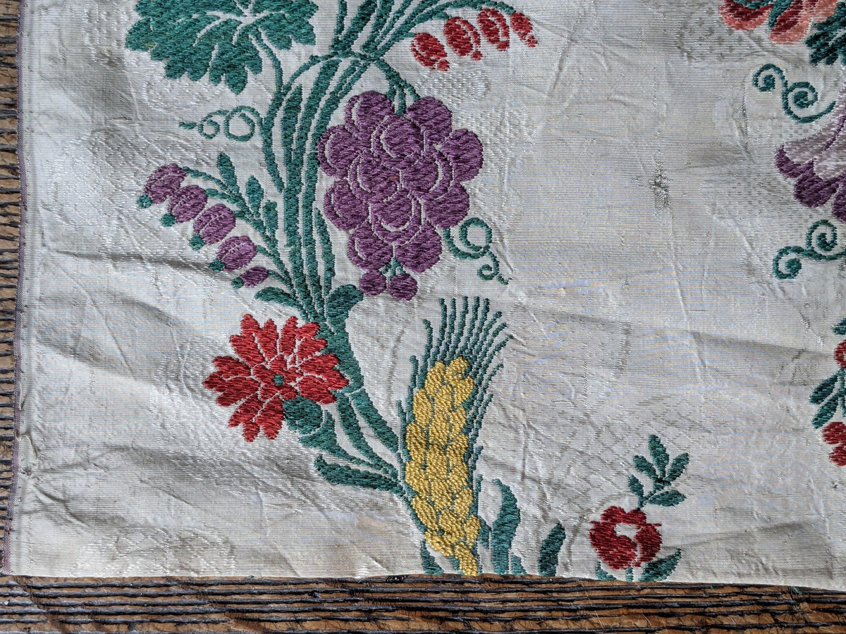 18th century woven silk fabric piece