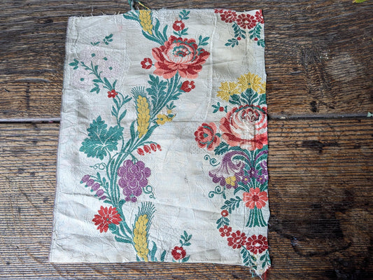 18th century woven silk fabric piece