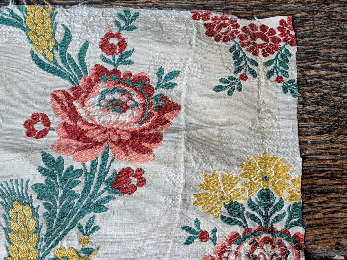 18th century woven silk fabric piece