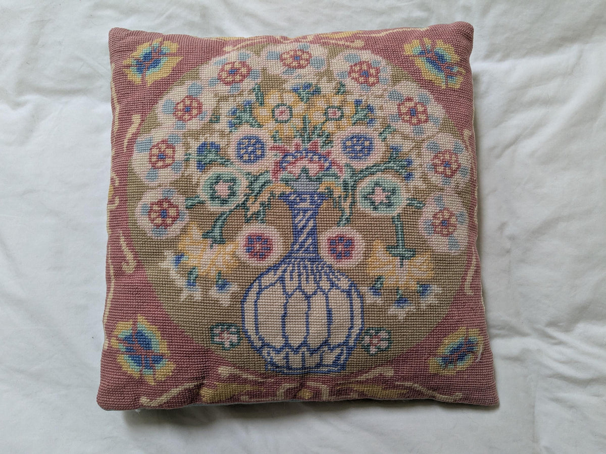Kaffe Fassett needlepoint cushion, Caucasian Flower