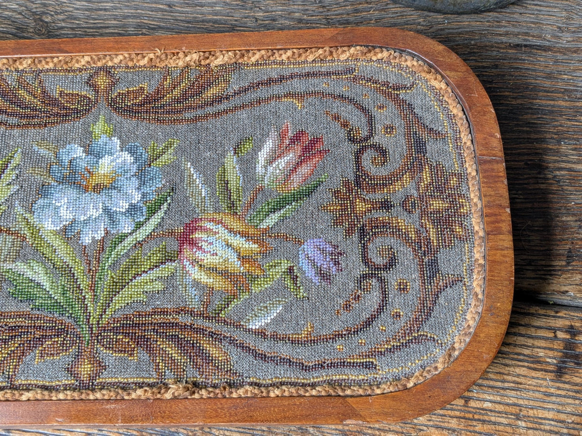 Antique beadwork tea pot stand