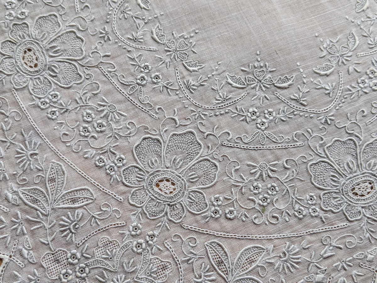 Superb Swiss Appenzell Embroidery Handkerchief (A)