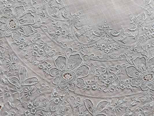 Superb Swiss Appenzell Embroidery Handkerchief (A)