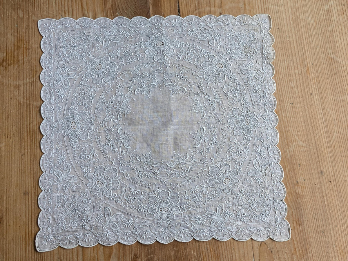 Superb Swiss Appenzell Embroidery Handkerchief (B)