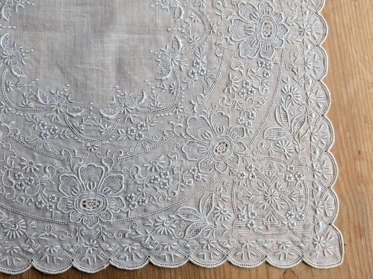 Superb Swiss Appenzell Embroidery Handkerchief (B)