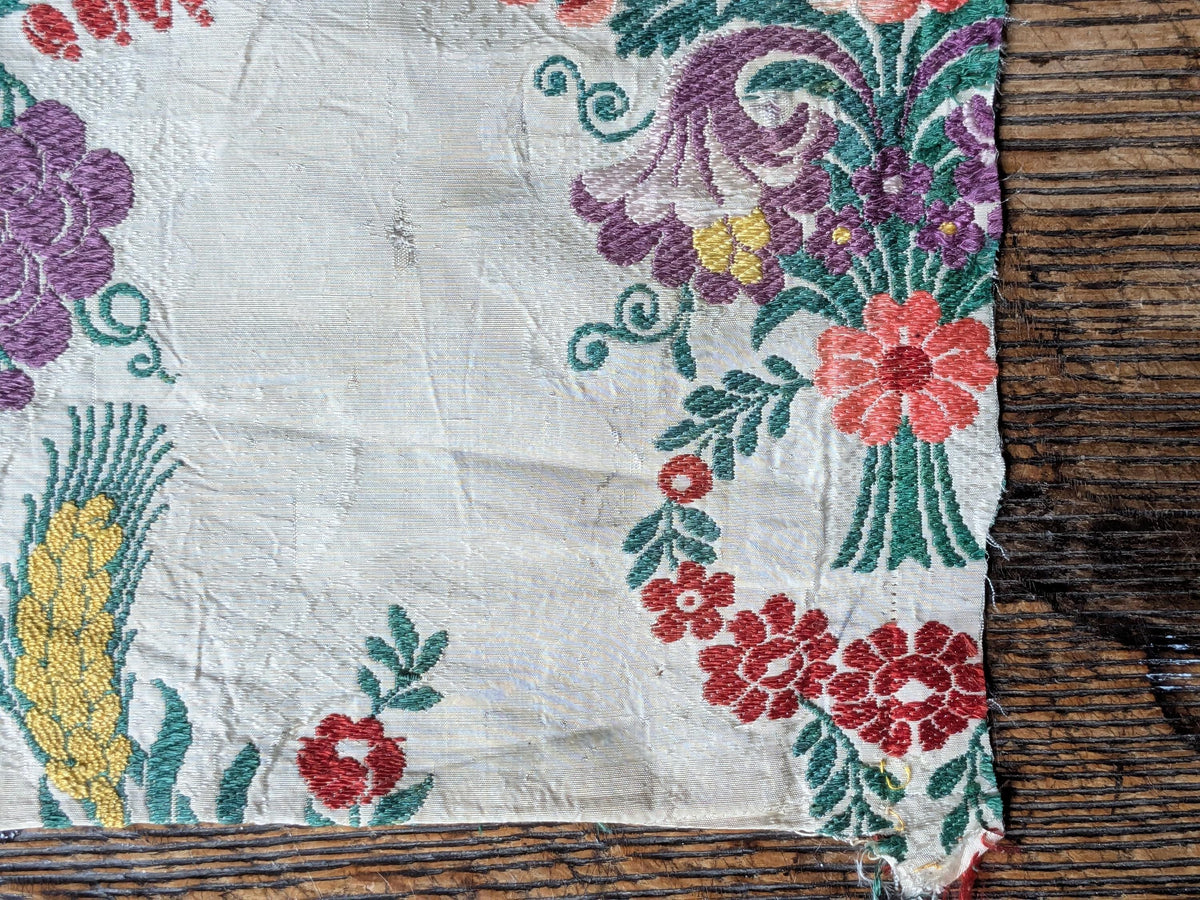 18th century woven silk fabric piece