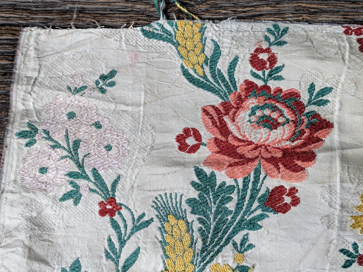 18th century woven silk fabric piece