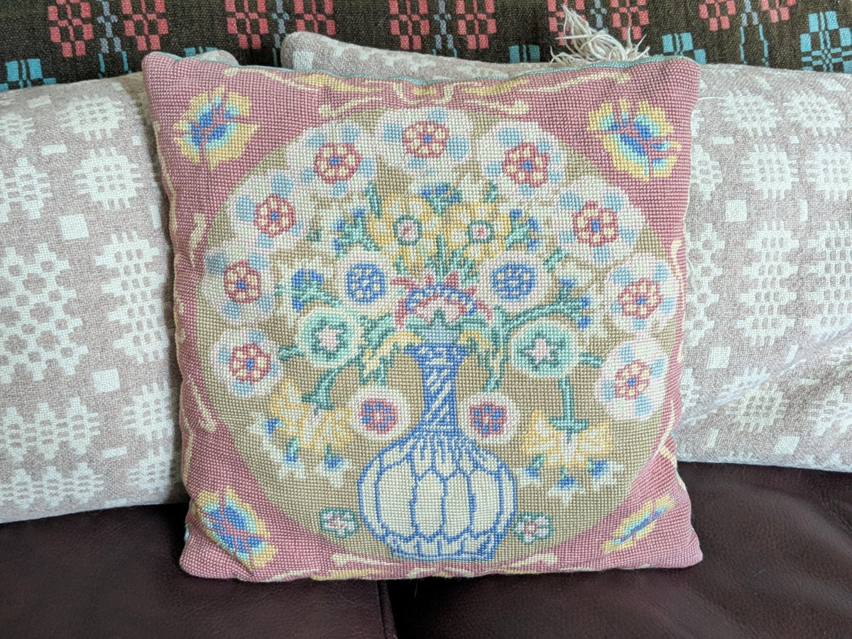 Kaffe Fassett needlepoint cushion, Caucasian Flower