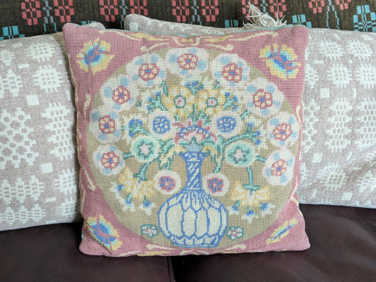 Kaffe Fassett needlepoint cushion, Caucasian Flower