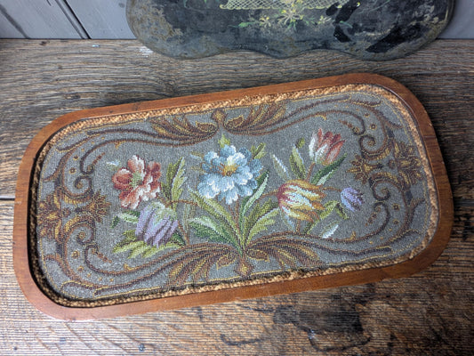 Antique beadwork tea pot stand
