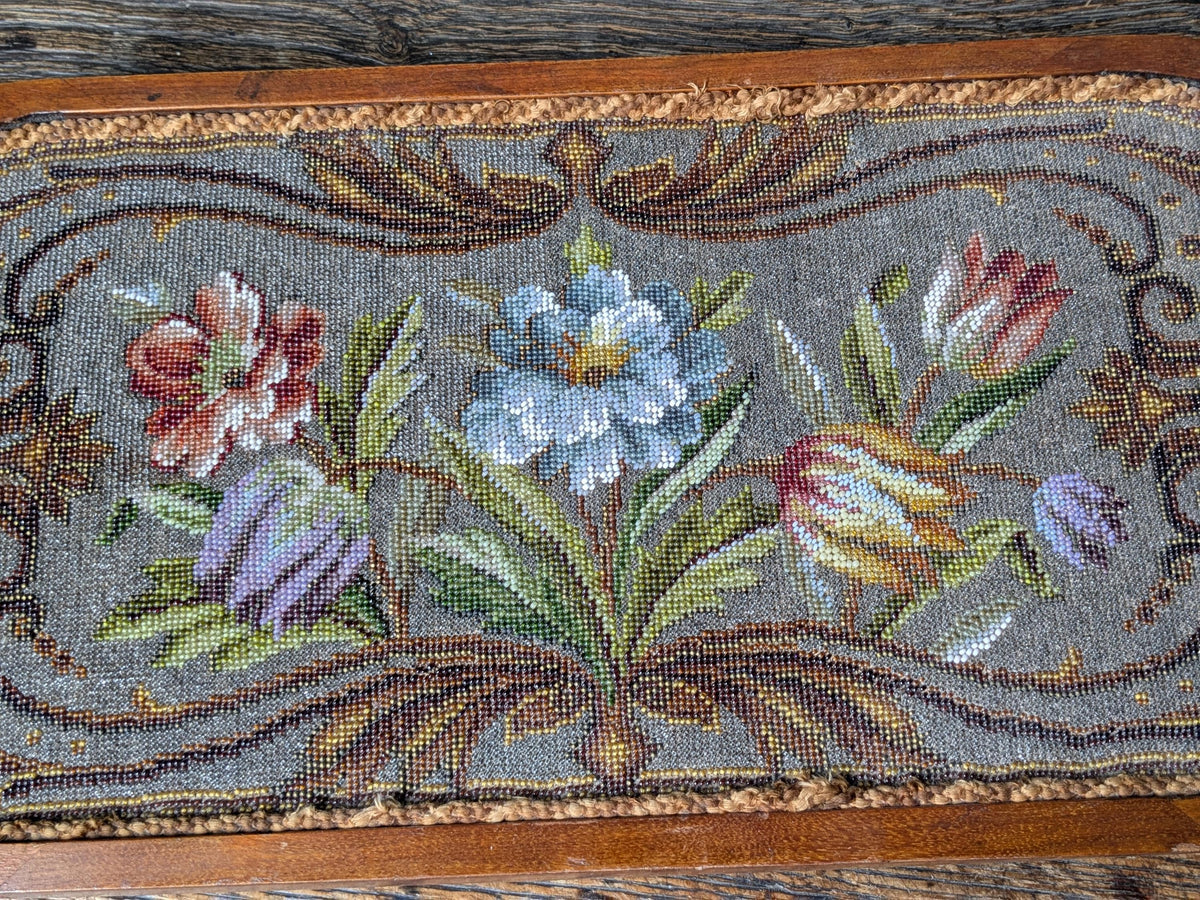 Antique beadwork tea pot stand