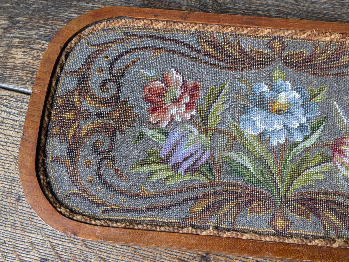 Antique beadwork tea pot stand